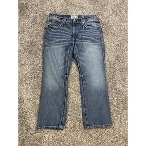 Ariat M4 Relaxed Fit Boot Cut men's jeans in a medium wash blue denim Size 36x30
